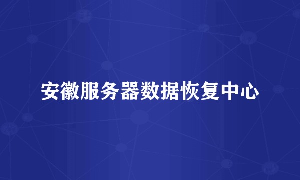 安徽服务器数据恢复中心