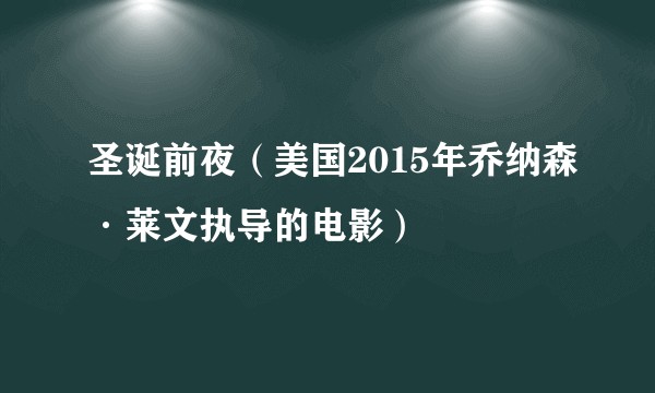 圣诞前夜（美国2015年乔纳森·莱文执导的电影）