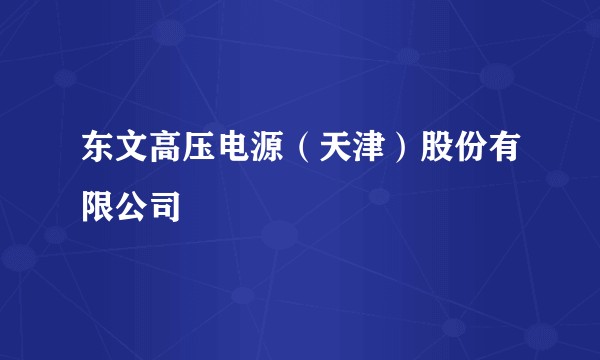 东文高压电源（天津）股份有限公司