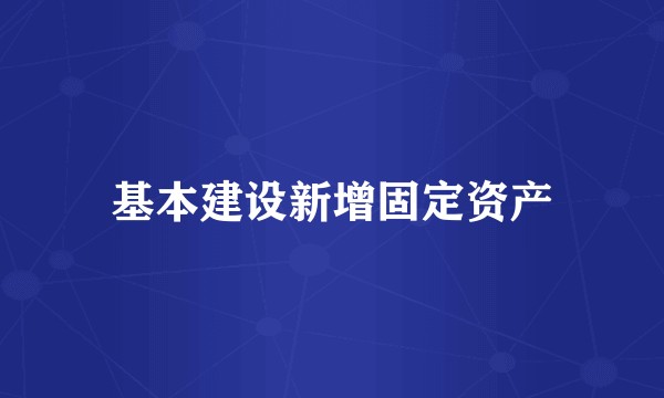 基本建设新增固定资产