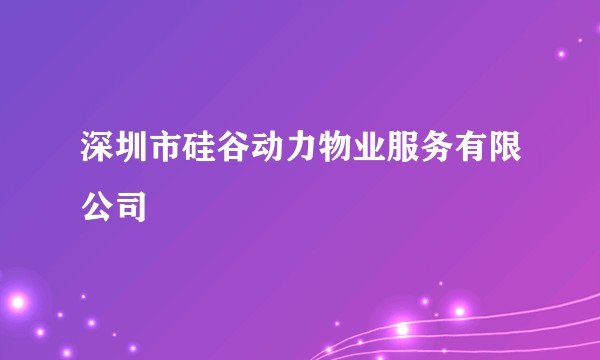 深圳市硅谷动力物业服务有限公司