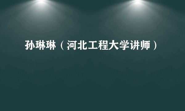 孙琳琳（河北工程大学讲师）