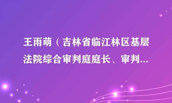 王雨萌（吉林省临江林区基层法院综合审判庭庭长、审判员、二级法官、临江林区基层法院审判委员会委员）