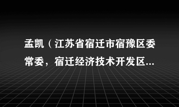 孟凯（江苏省宿迁市宿豫区委常委，宿迁经济技术开发区管理委员会副主任）