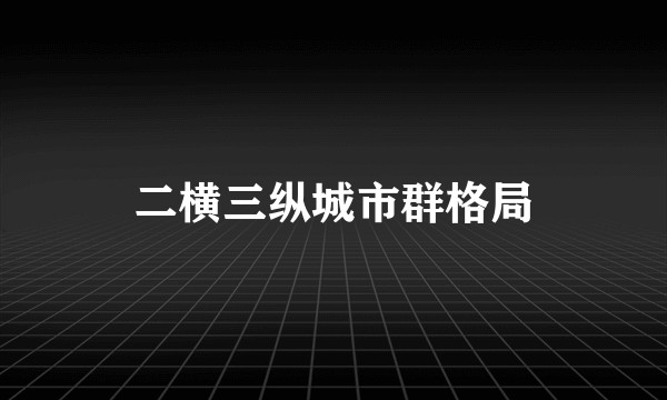 二横三纵城市群格局