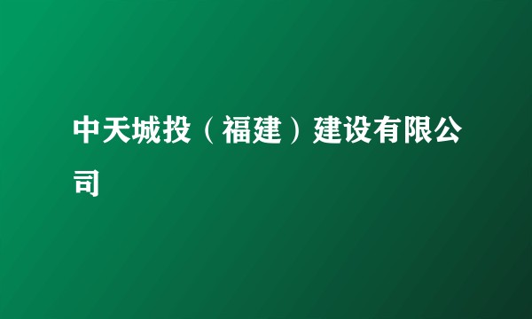 中天城投(福建)建设有限公司