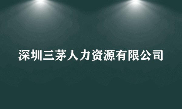 深圳三茅人力资源有限公司