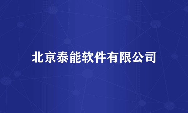 北京泰能软件有限公司