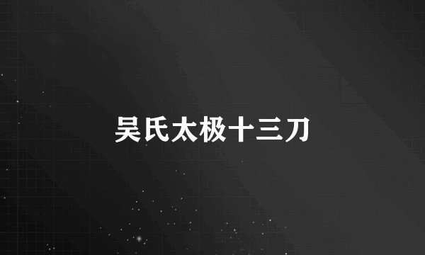 吴氏太极十三刀