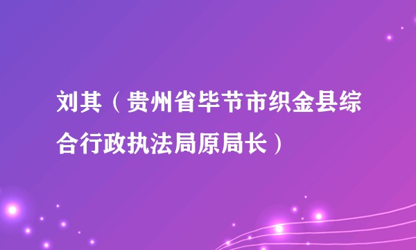刘其（贵州省毕节市织金县综合行政执法局原局长）
