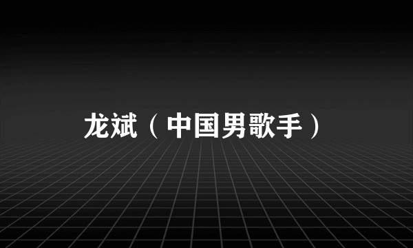 龙斌（中国男歌手）