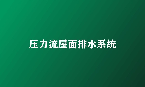 压力流屋面排水系统