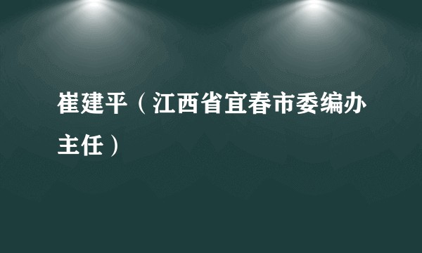 崔建平（江西省宜春市委编办主任）