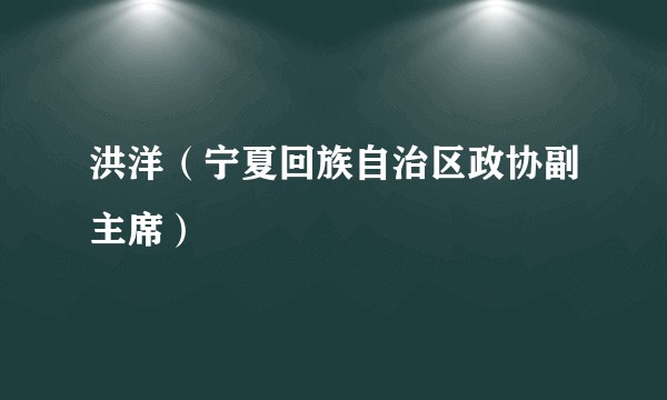 洪洋（宁夏回族自治区政协副主席）