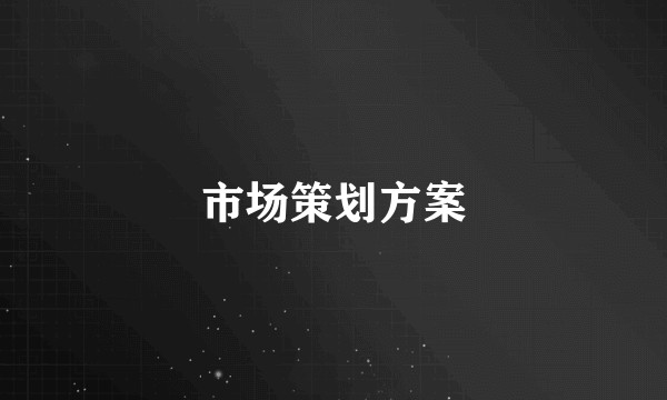 市场策划方案