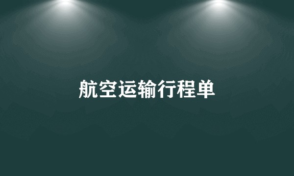航空运输行程单