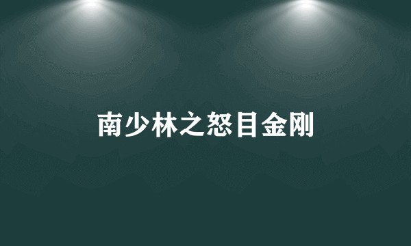 南少林之怒目金刚