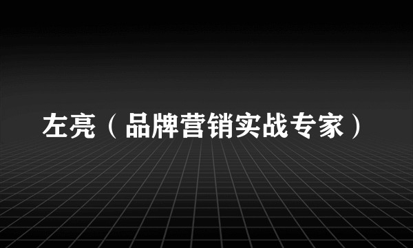 左亮（品牌营销实战专家）