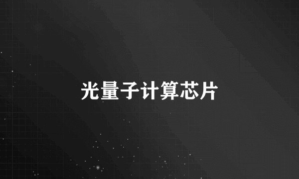 光量子计算芯片