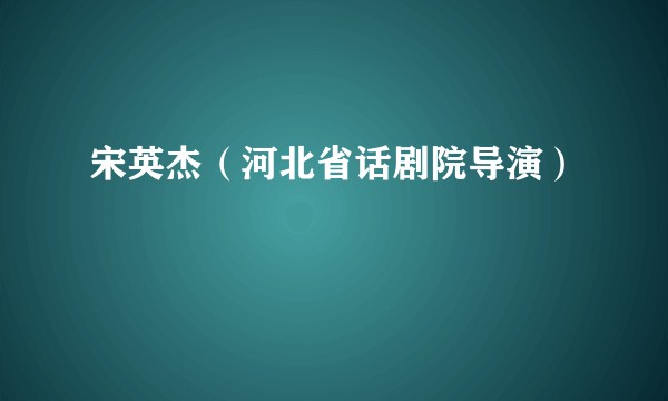 宋英杰（河北省话剧院导演）
