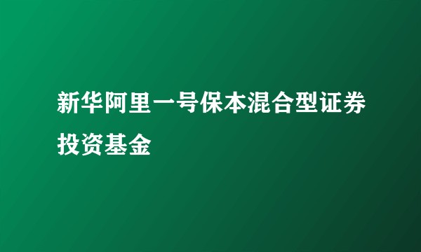 新华阿里一号保本混合型证券投资基金