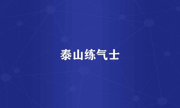 泰山练气士