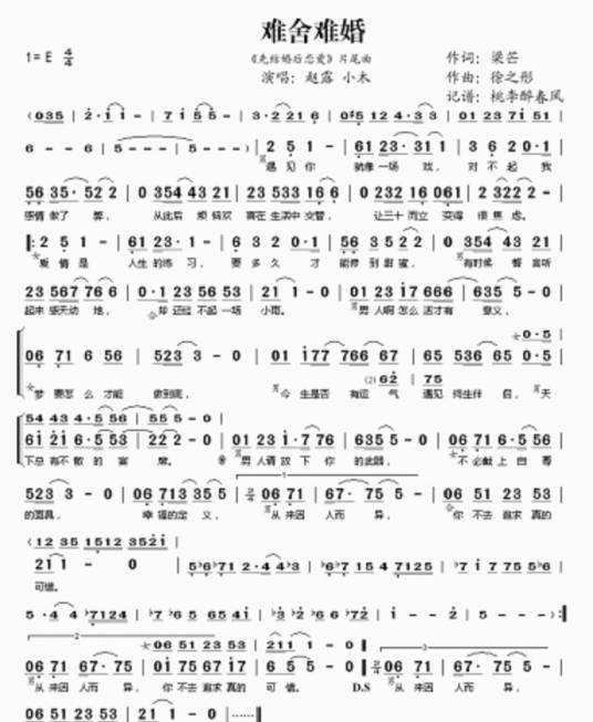 难舍难婚（赵露、小木演唱的歌曲）