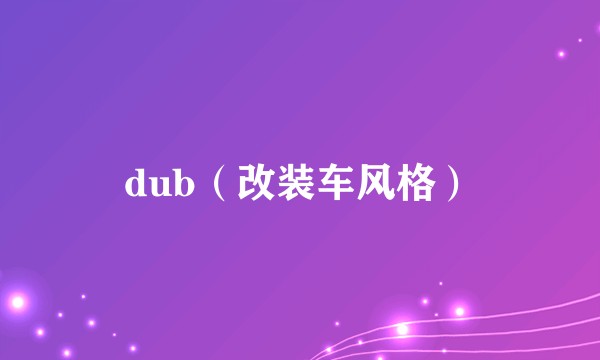 dub（改装车风格）