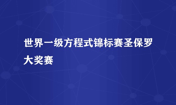 世界一级方程式锦标赛圣保罗大奖赛