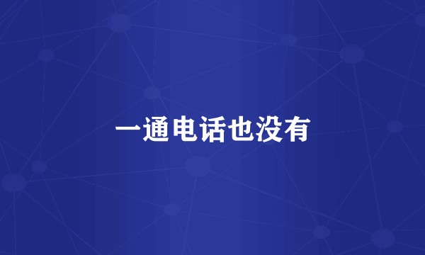 一通电话也没有