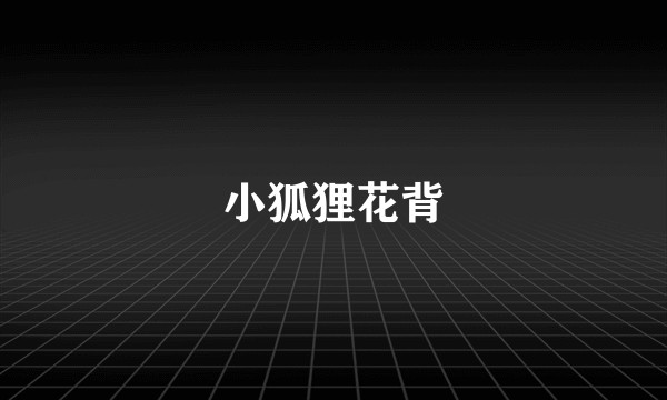 小狐狸花背