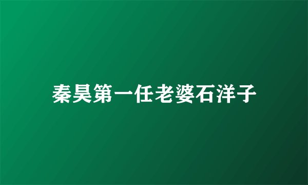 秦昊第一任老婆石洋子