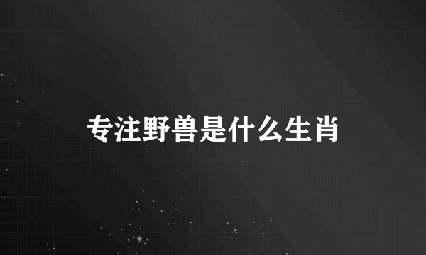 专注野兽是什么生肖