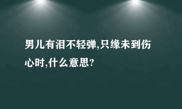 男儿有泪不轻弹,只缘未到伤心时,什么意思?