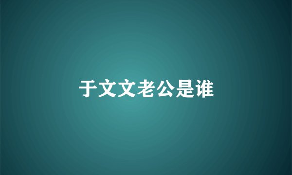 于文文老公是谁