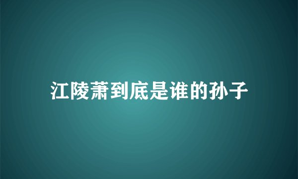 江陵萧到底是谁的孙子