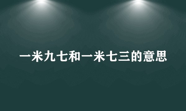 一米九七和一米七三的意思