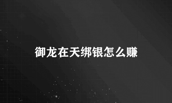 御龙在天绑银怎么赚