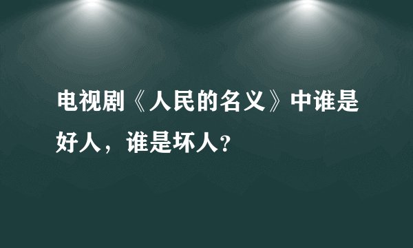 电视剧《人民的名义》中谁是好人，谁是坏人？