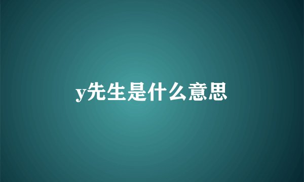 y先生是什么意思