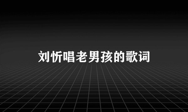 刘忻唱老男孩的歌词