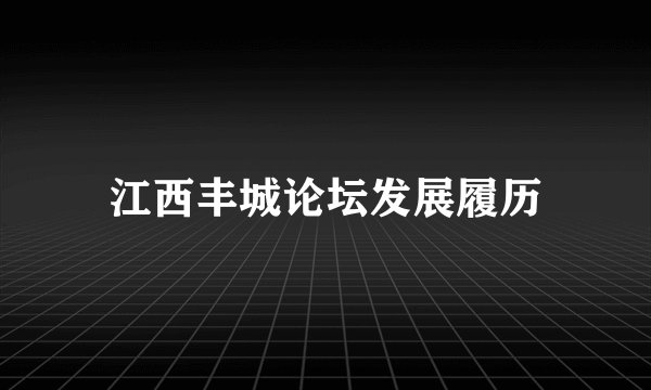 江西丰城论坛发展履历