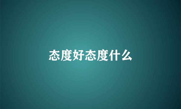 态度好态度什么
