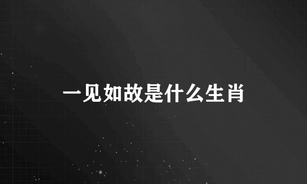 一见如故是什么生肖
