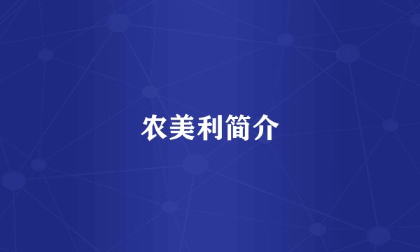 农美利简介