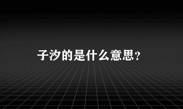 子汐的是什么意思？