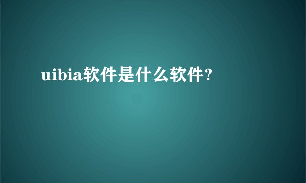 uibia软件是什么软件?
