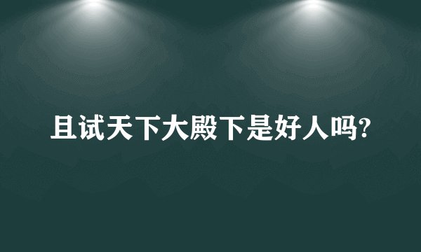 且试天下大殿下是好人吗?