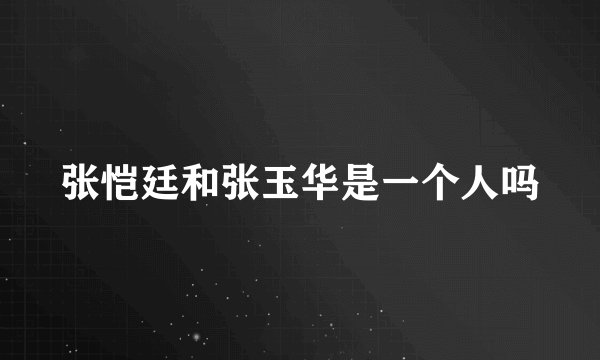 张恺廷和张玉华是一个人吗