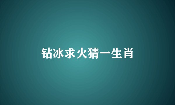 钻冰求火猜一生肖